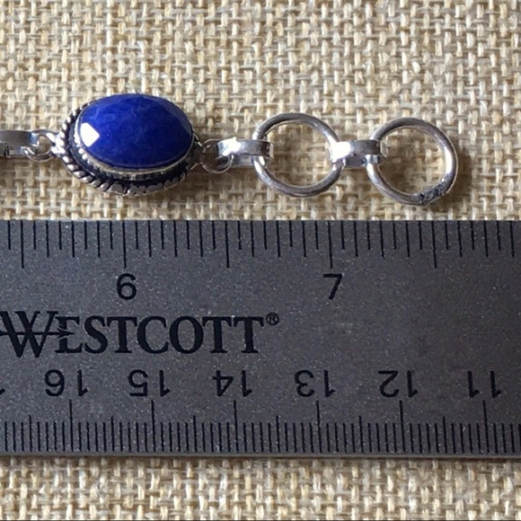 New Faceted Sapphire Crystal Stone & Dichroic Acrylic Silver Bracelet 7 - 7.5 - Picture 6 of 8